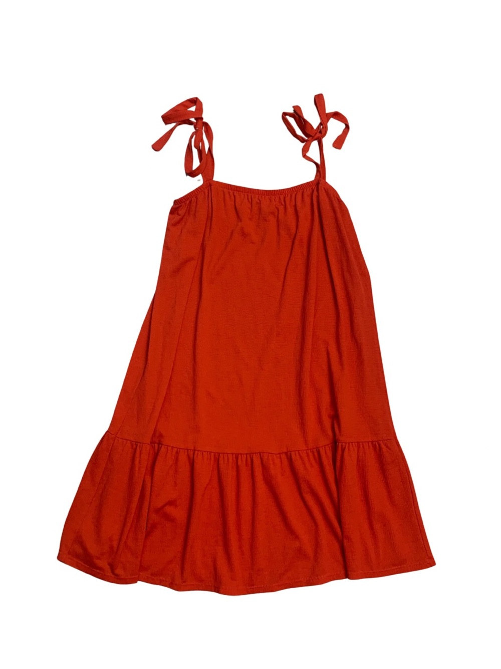 Vibrant Reddish Orange Short Sundress Sleeveless Cover Up Summer Beach Dopamine